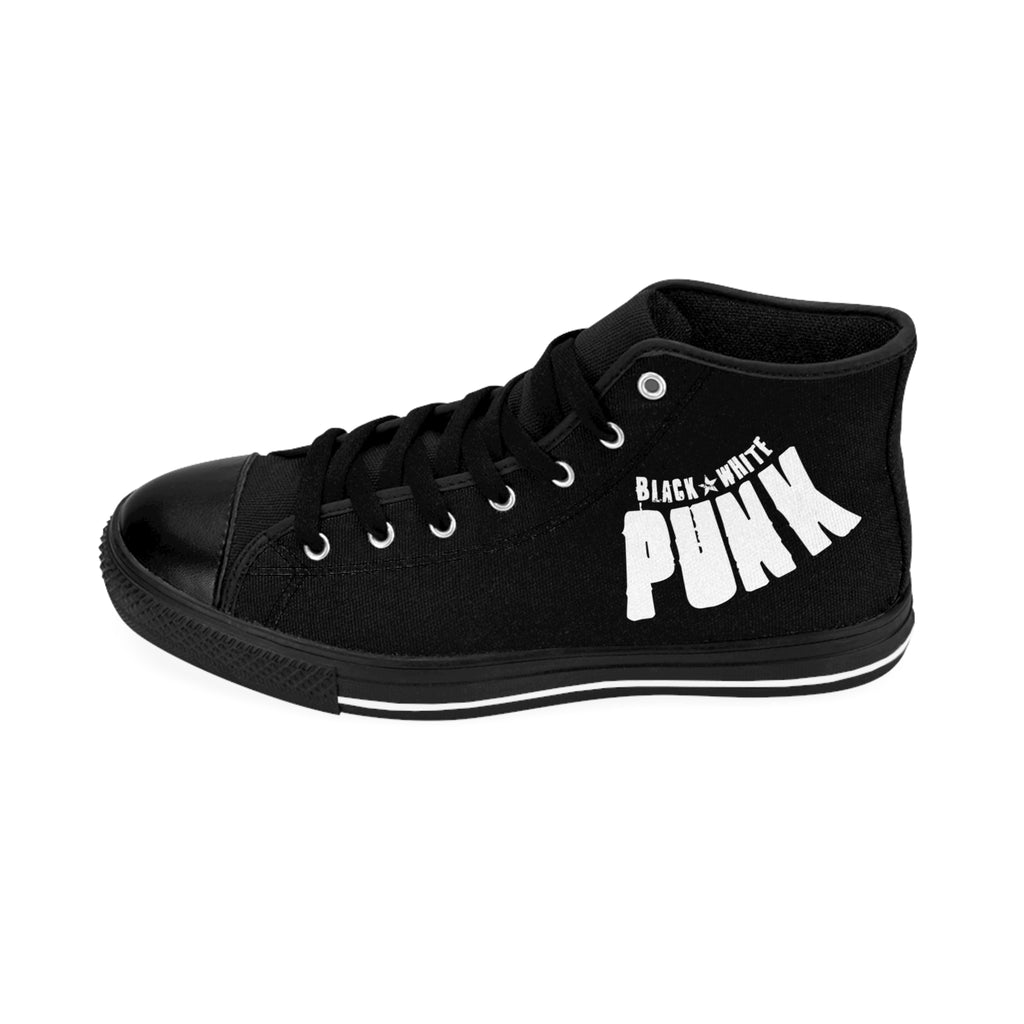 Black & White Punk, Star High-Top Sneakers