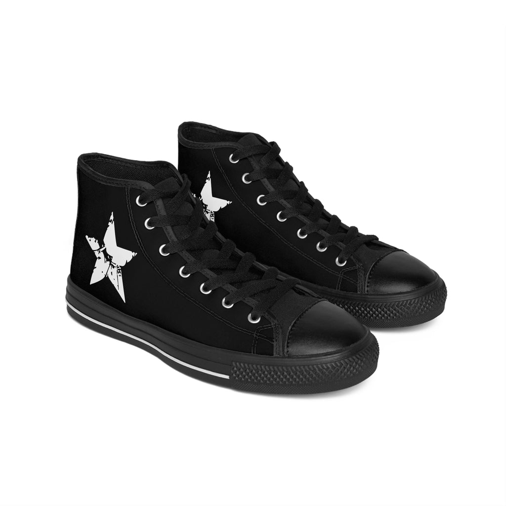 Black & White Punk, Star High-Top Sneakers